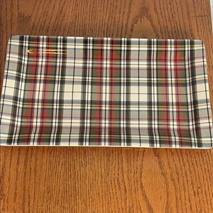 Pottery Barn Holiday Stewart Plaid Ceramic Dish or tray EUC